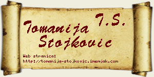 Tomanija Stojković vizit kartica